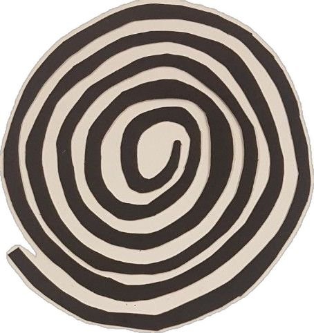 Black and white spiral pattern with a circular design.