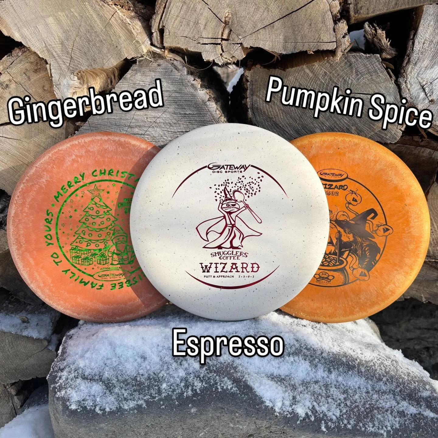 All of your favorite smelly Wizards are in stock at Stony Hill Disc Golf! Multiple available of each! Smugglers Espresso Blend, Pumpkin Spice, and Gateway&rsquo;s latest Gingerbread Christmas edition!

#gatewaydiscs #discgolf #discgolfdaily