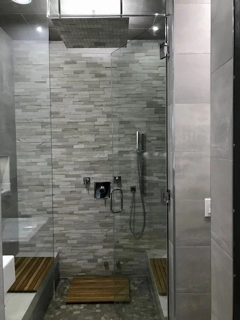 modern shower remodel
