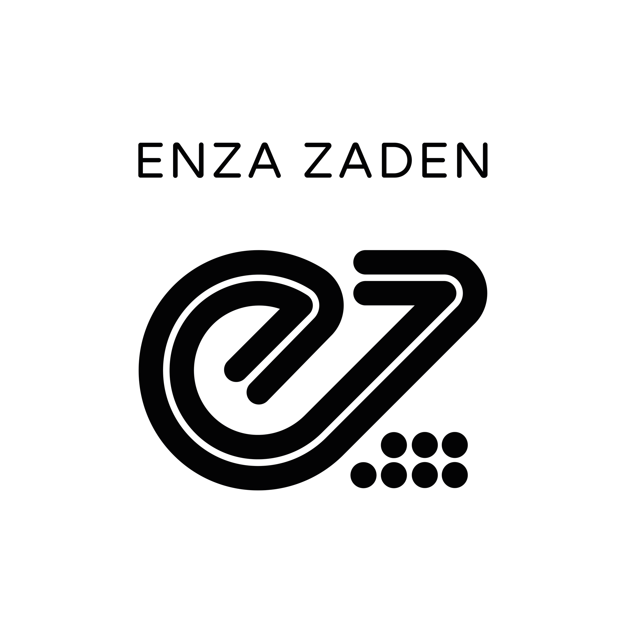 Black book cover with the author's name, Enza Zaden, and a stylized logo of a lowercase 'a' with six dots below it.