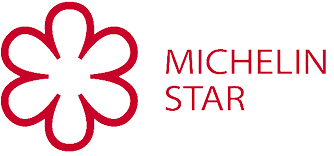 Michelin Star logo with a stylized Michelin star and text.