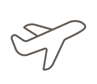 Simplified outline of an airplane.