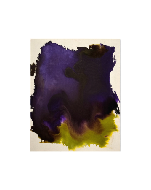 PURPLE SMOKE /
2024 / 
100 x 80 cm /
Tusche und Tinte auf roher Baumwolle 