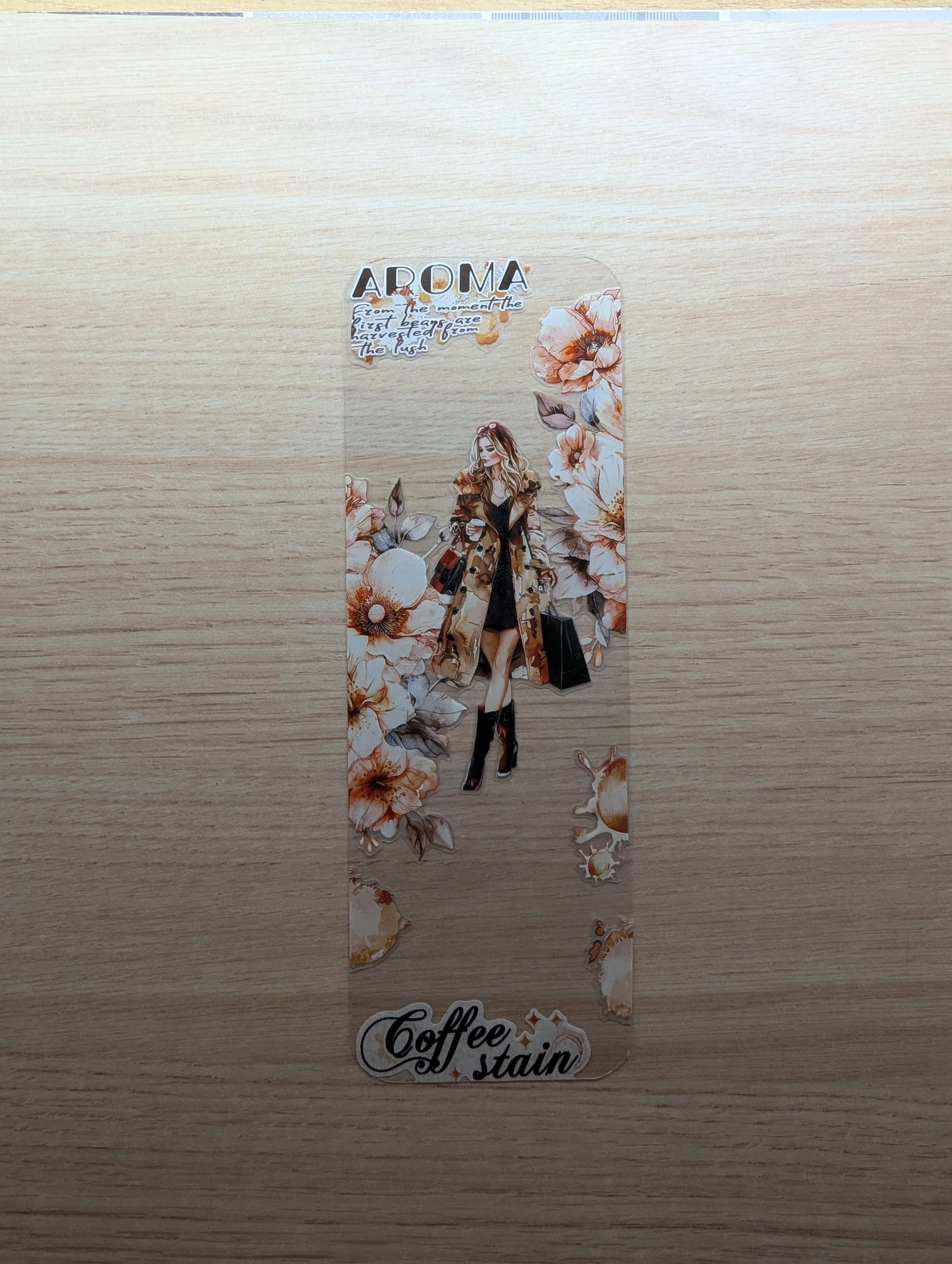 Marque-page Artistique en Journaling - Fleurs et personnage 1