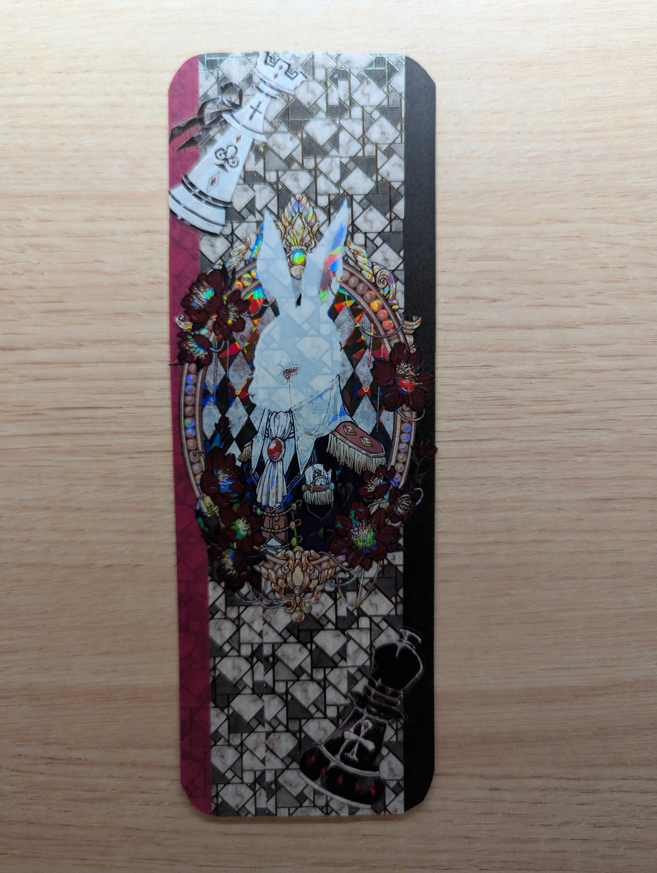 Marque-page Artistique en Journaling - lapin blanc