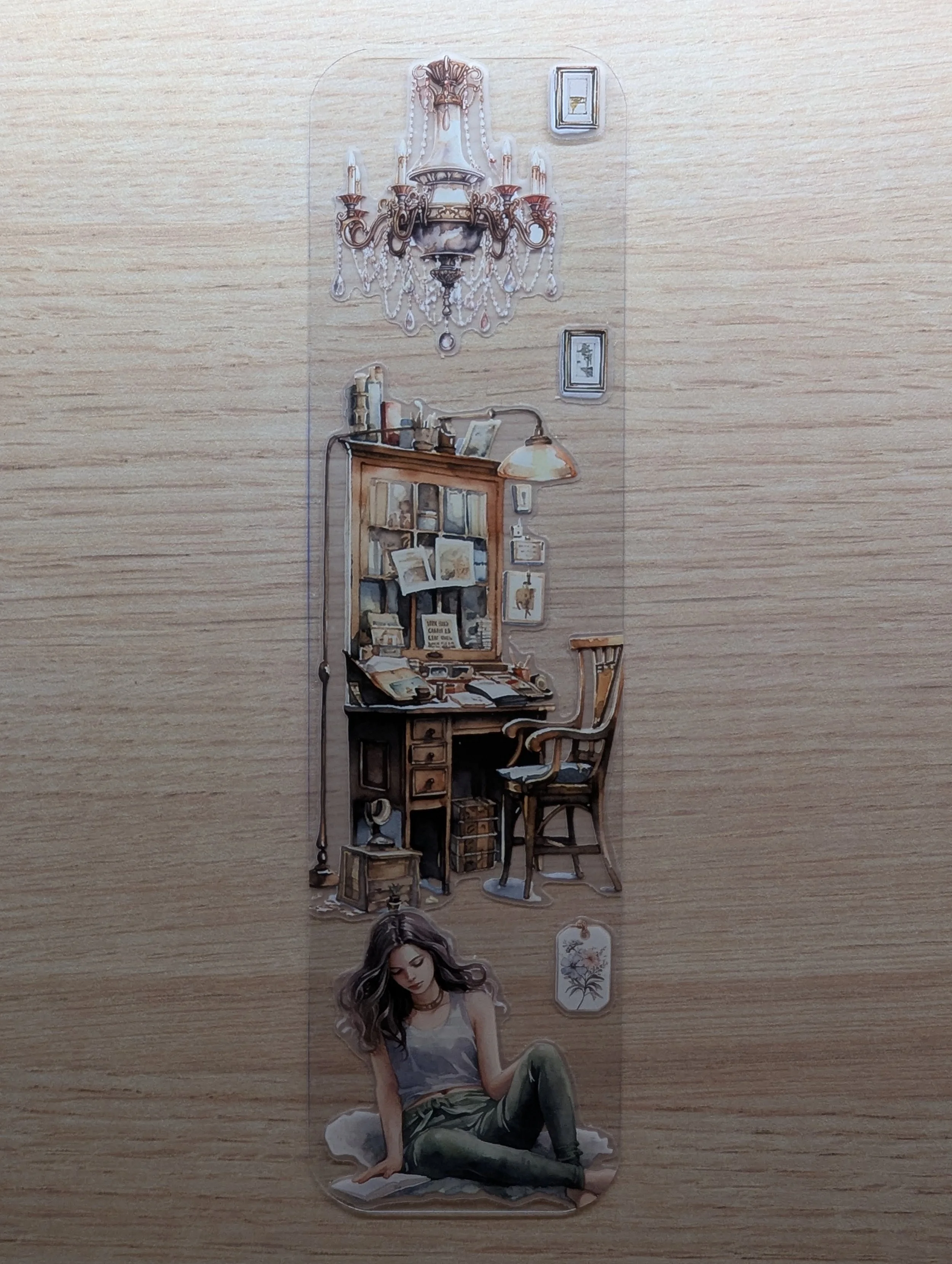 Marque-page Artistique en Journaling - bureau vintage