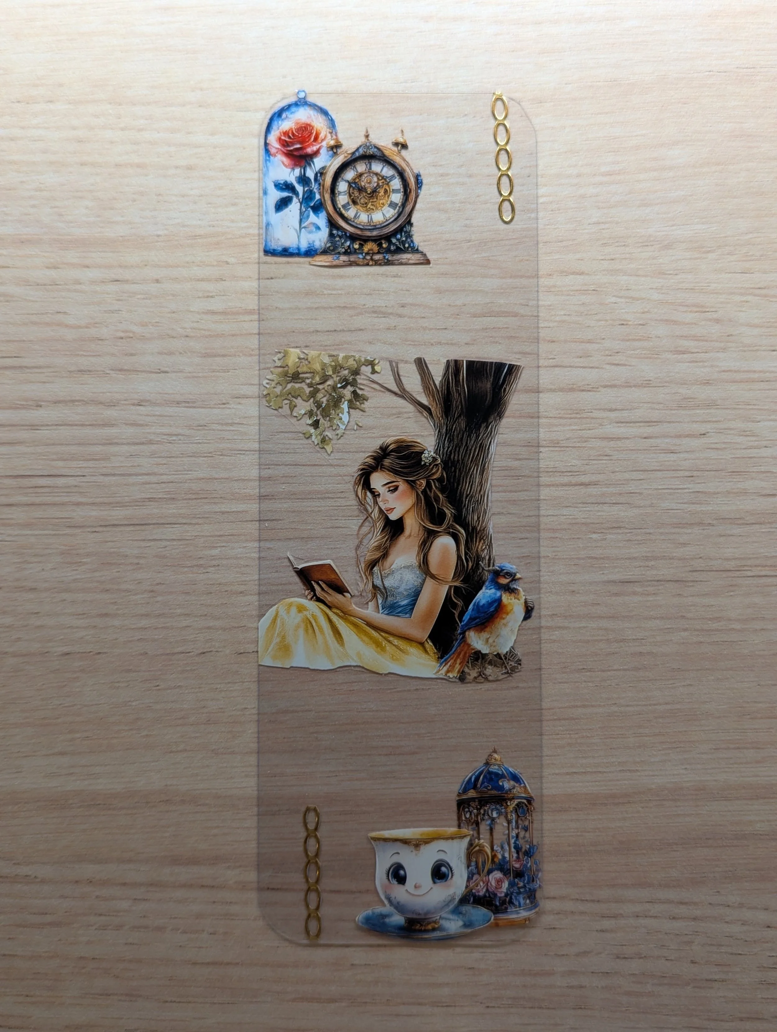 Marque-page Artistique en Journaling - belle et la bete
