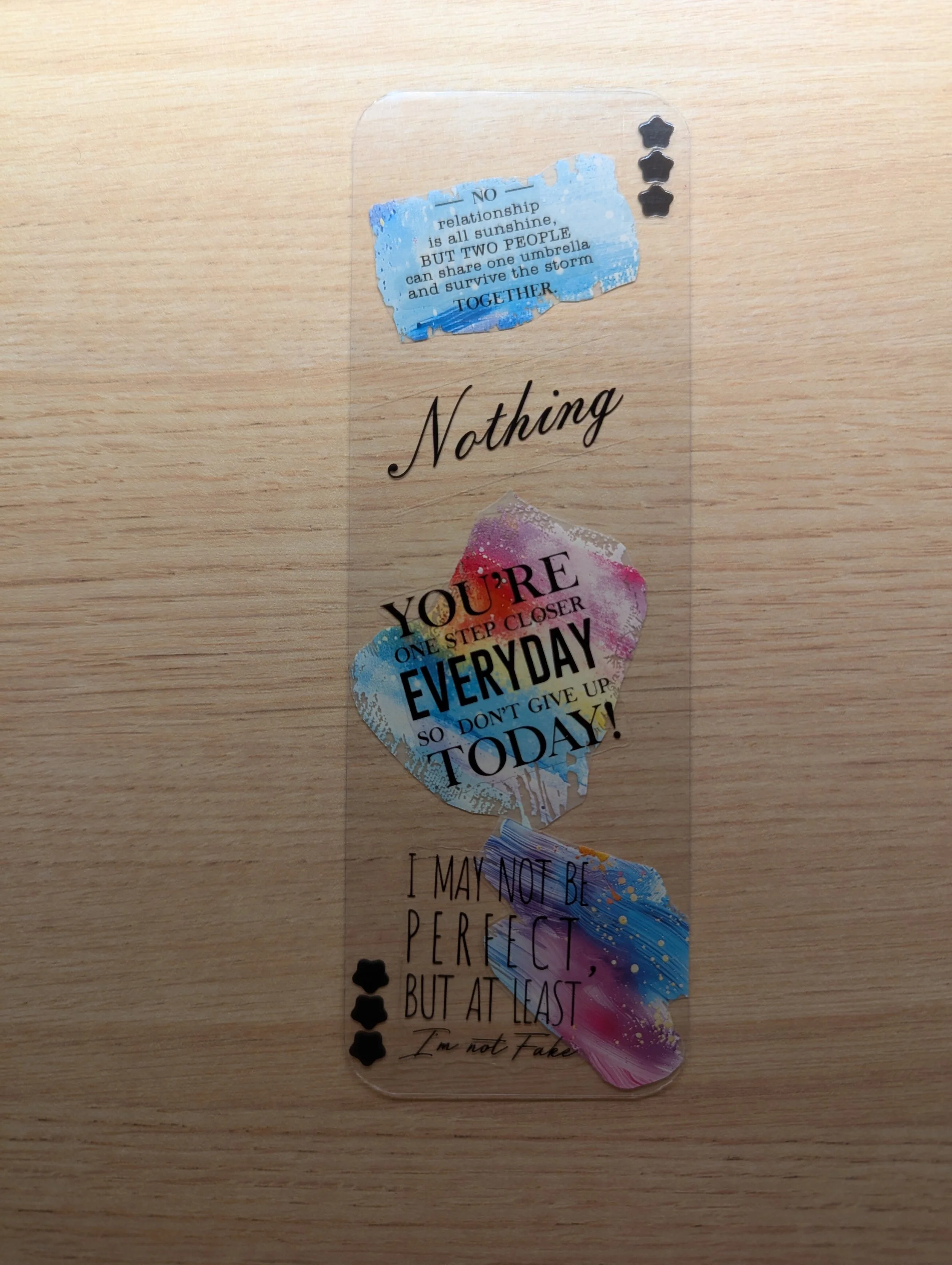 Marque-page Artistique en Journaling - pensées colorées