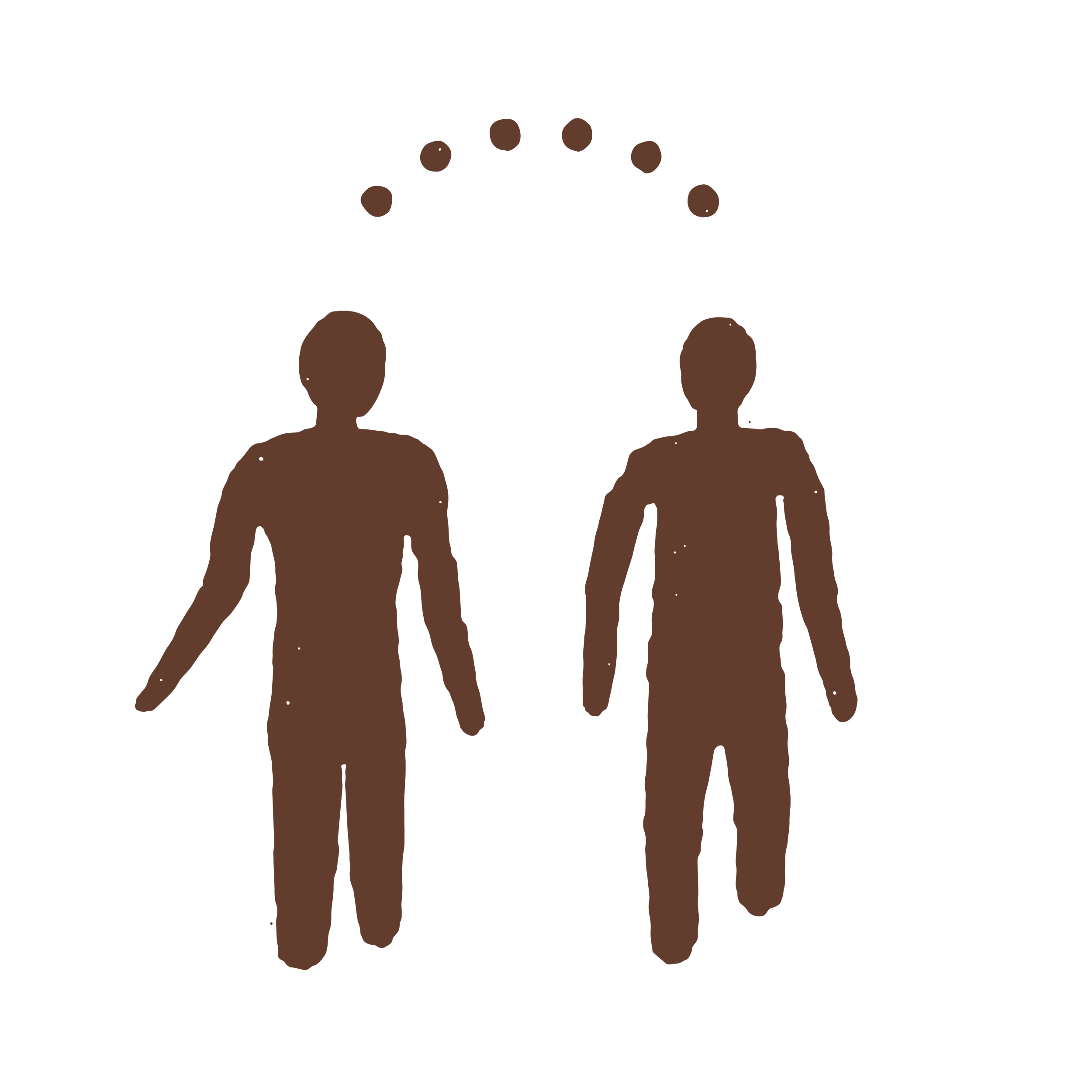 Illustration of two human figures with arrows indicating mental health impact from social media use.