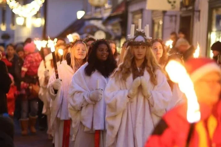 St. Lucia Day candlelight procession in Sweden
