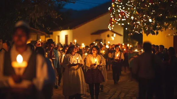 Las Posadas candlelit procession in Mexico