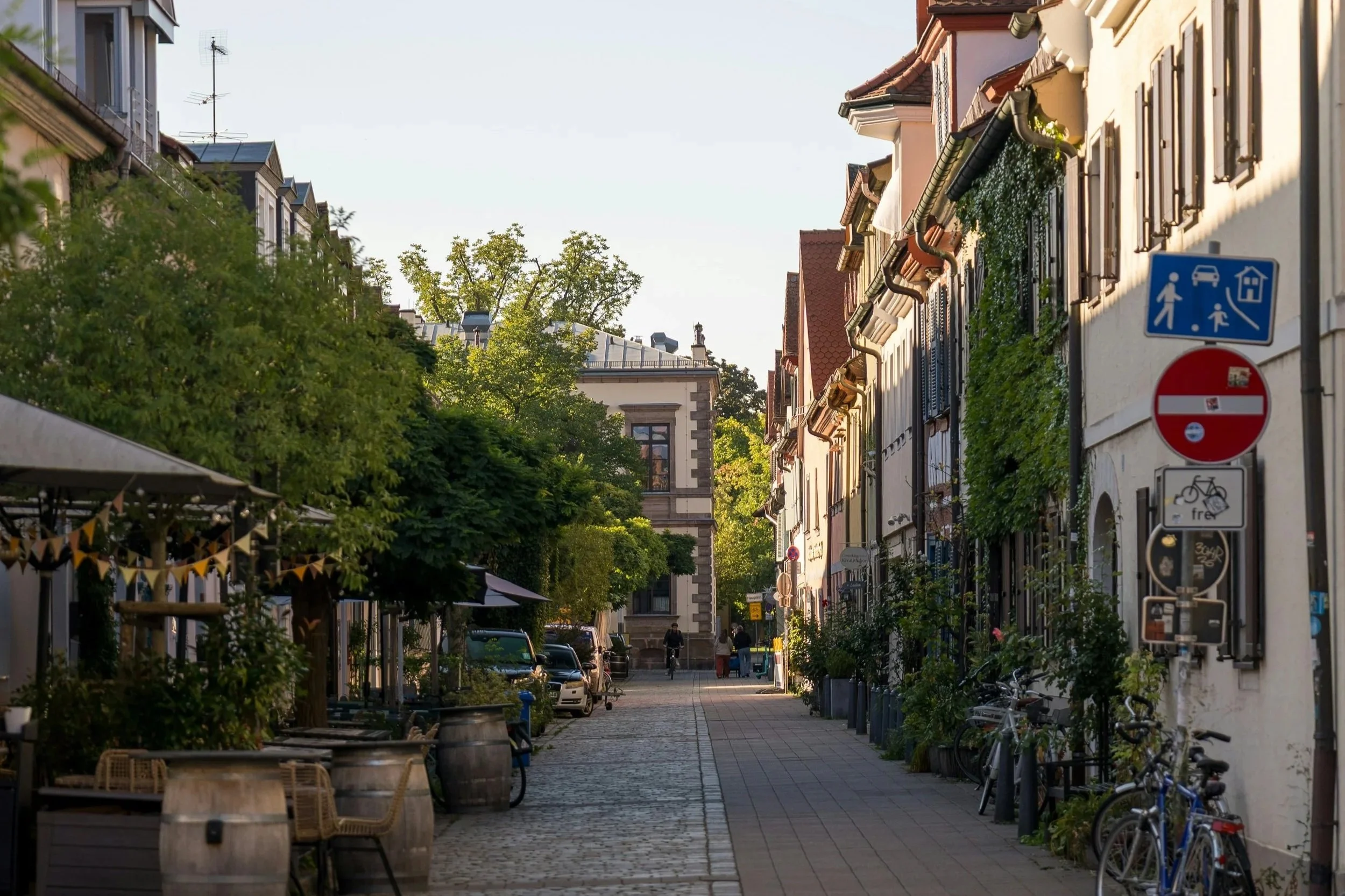 Village street at a relaxed hour