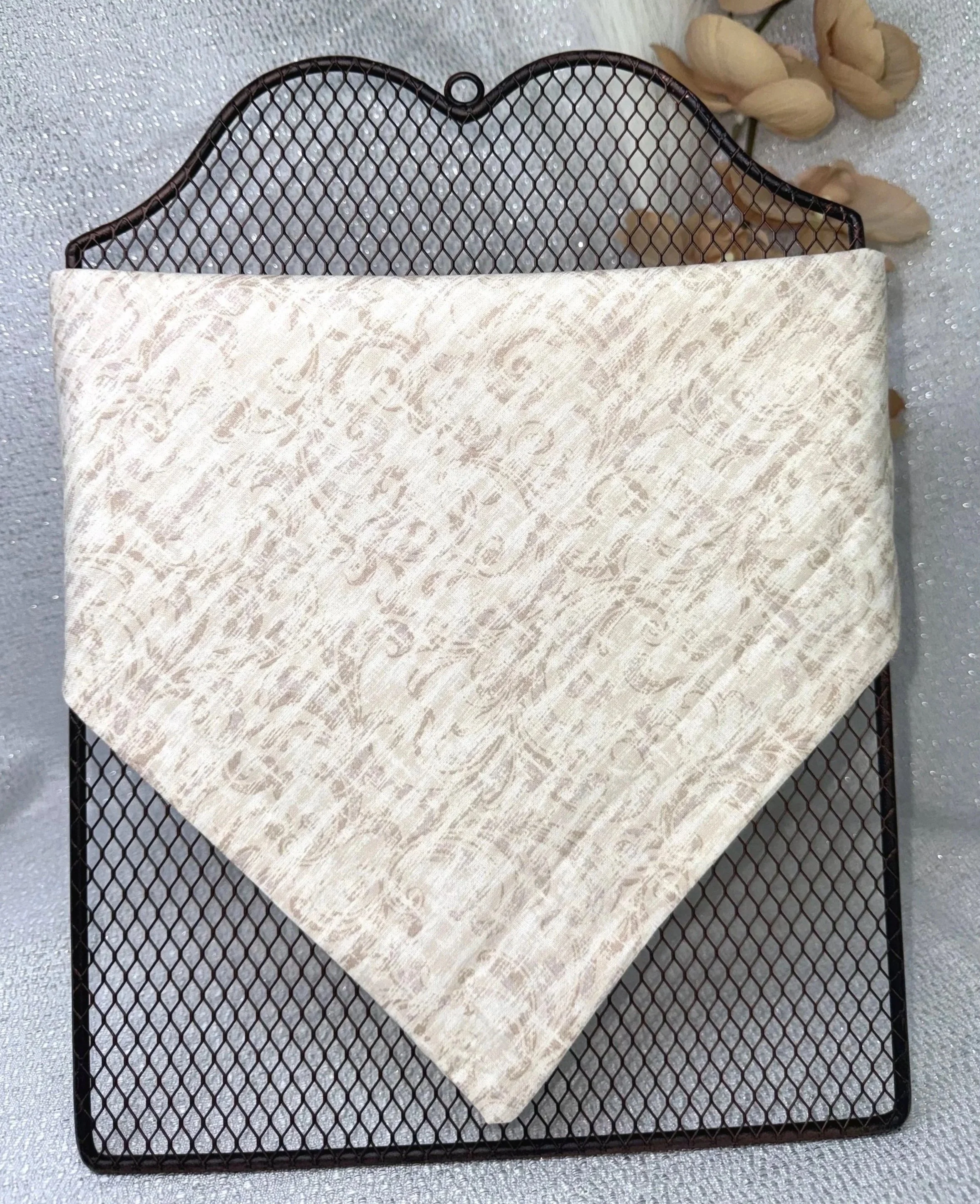 Beige Print Pet Bandana