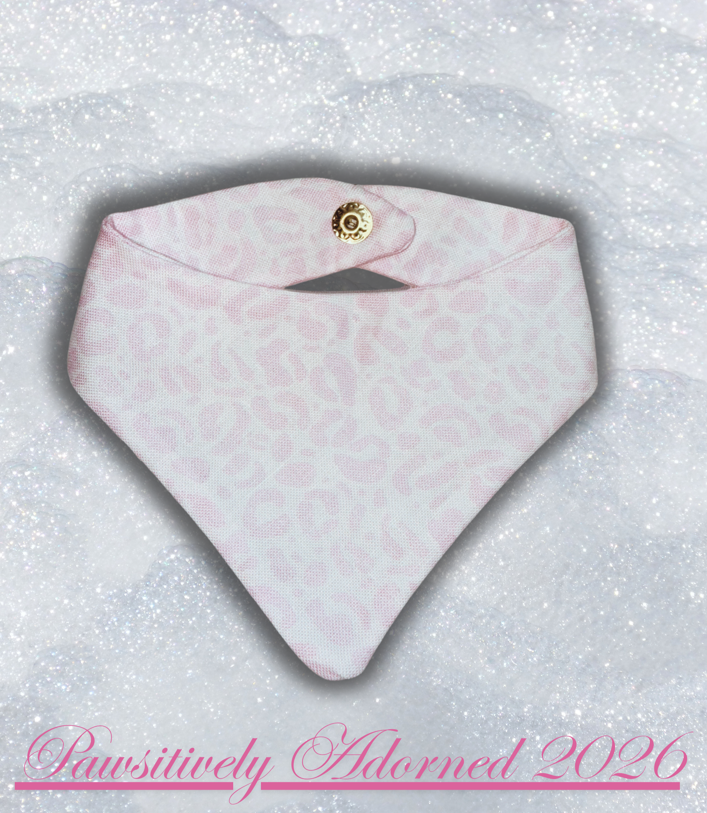 Light Pink Leopard Print Pet Bandana