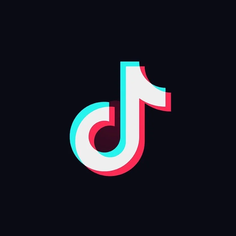TikTok logo on a black background.