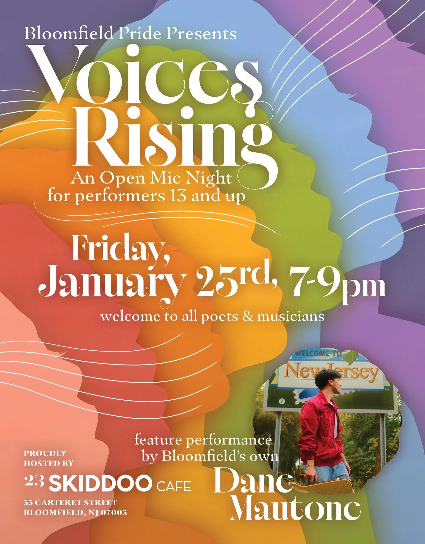 🎤🌈 Join us at Voices Rising, an Open Mic Night! 🌈🎤

Let your voice rise and come cheer on our community. Poetry, music, creative storytelling - everyone&rsquo;s welcome to perform. The night will also include a feature performance from Bloomfield