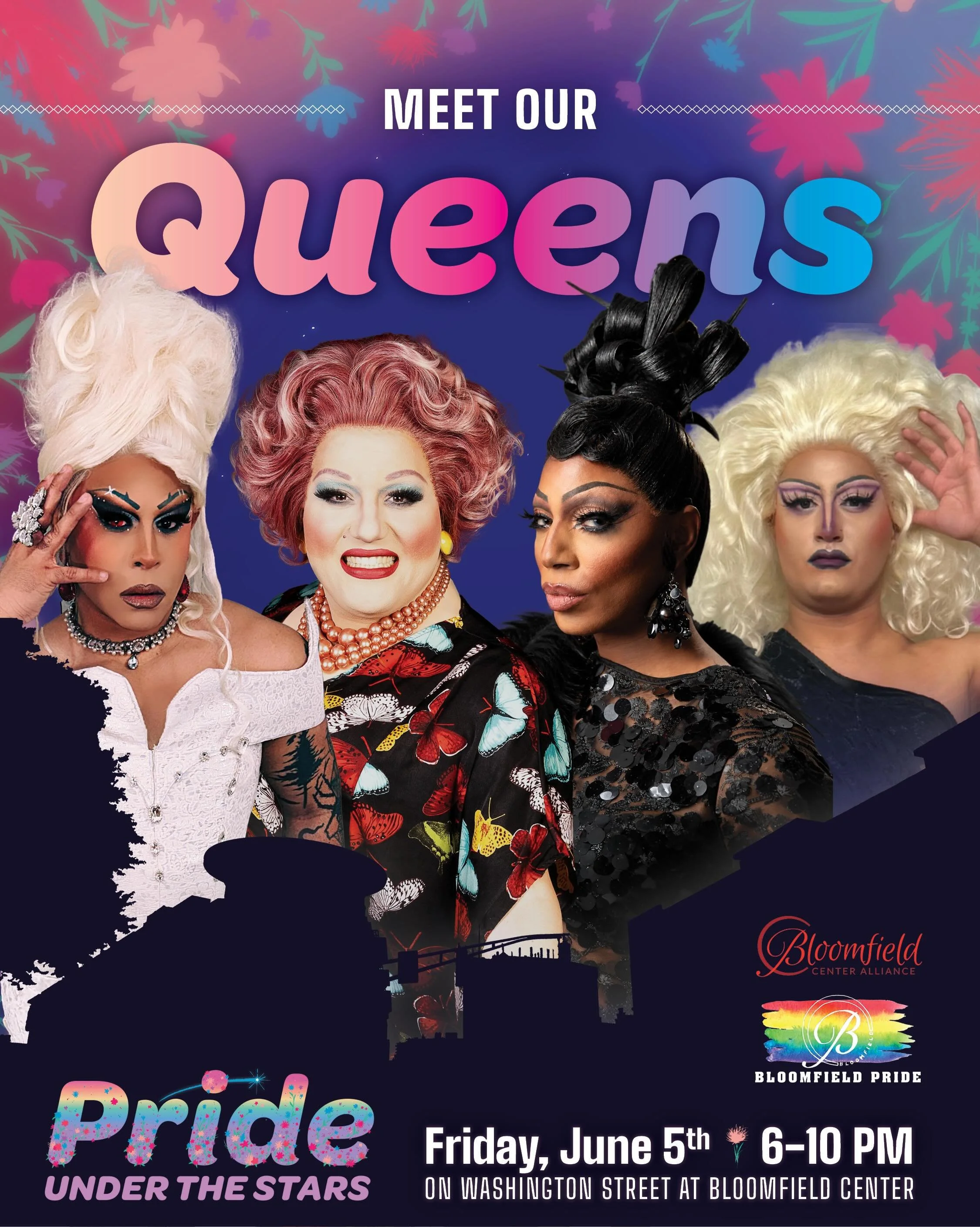 With Pride Under the Stars just around the corner, may we introduce you to the queens dazzling us next Friday?

Our returning host for the evening, @verygerrynyc, is the ultimate Renaissance act. A regular performer, emcee, and DJ for Bloomfield Prid