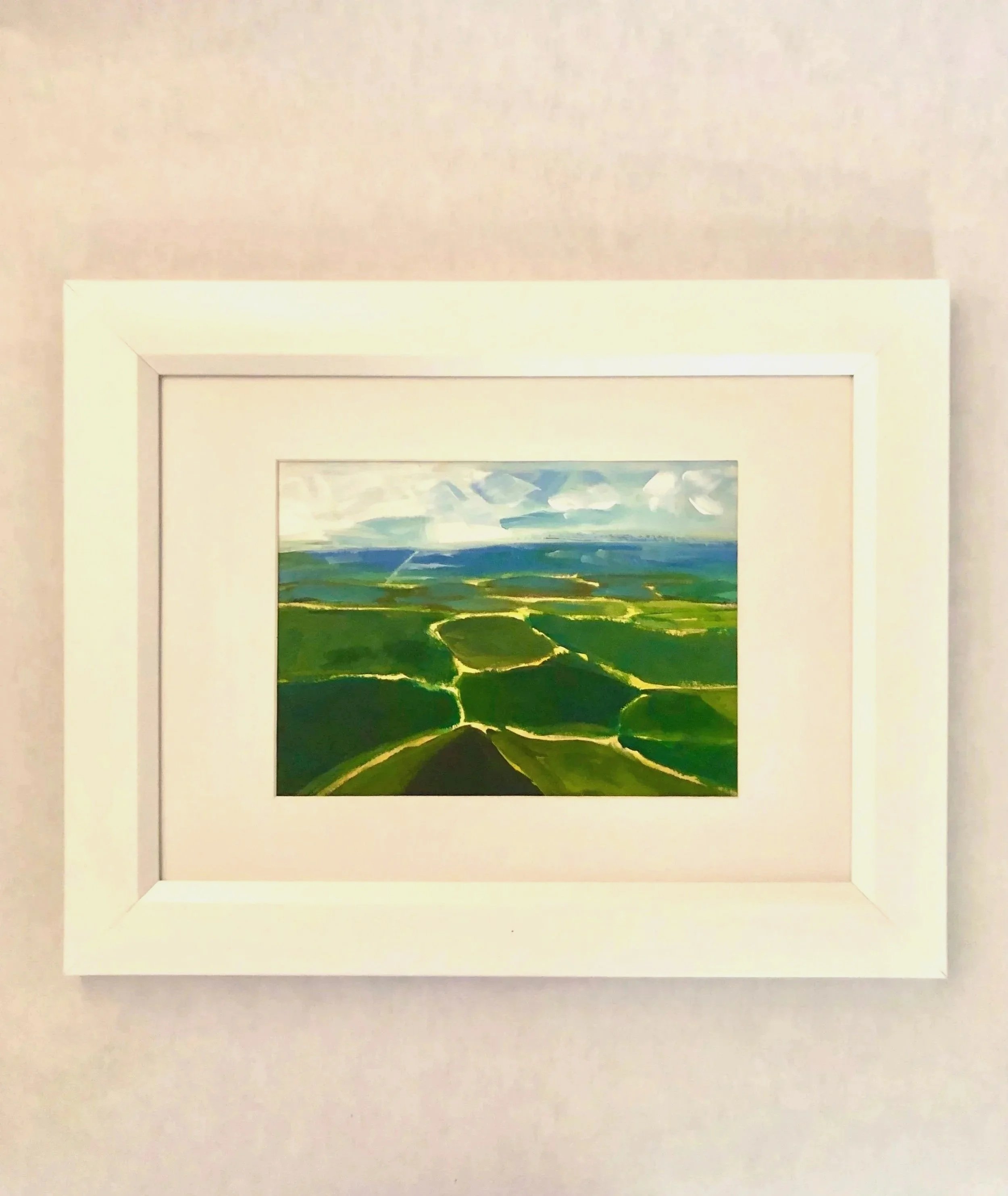 Golden Landscape 1 FRAMED Original Painting