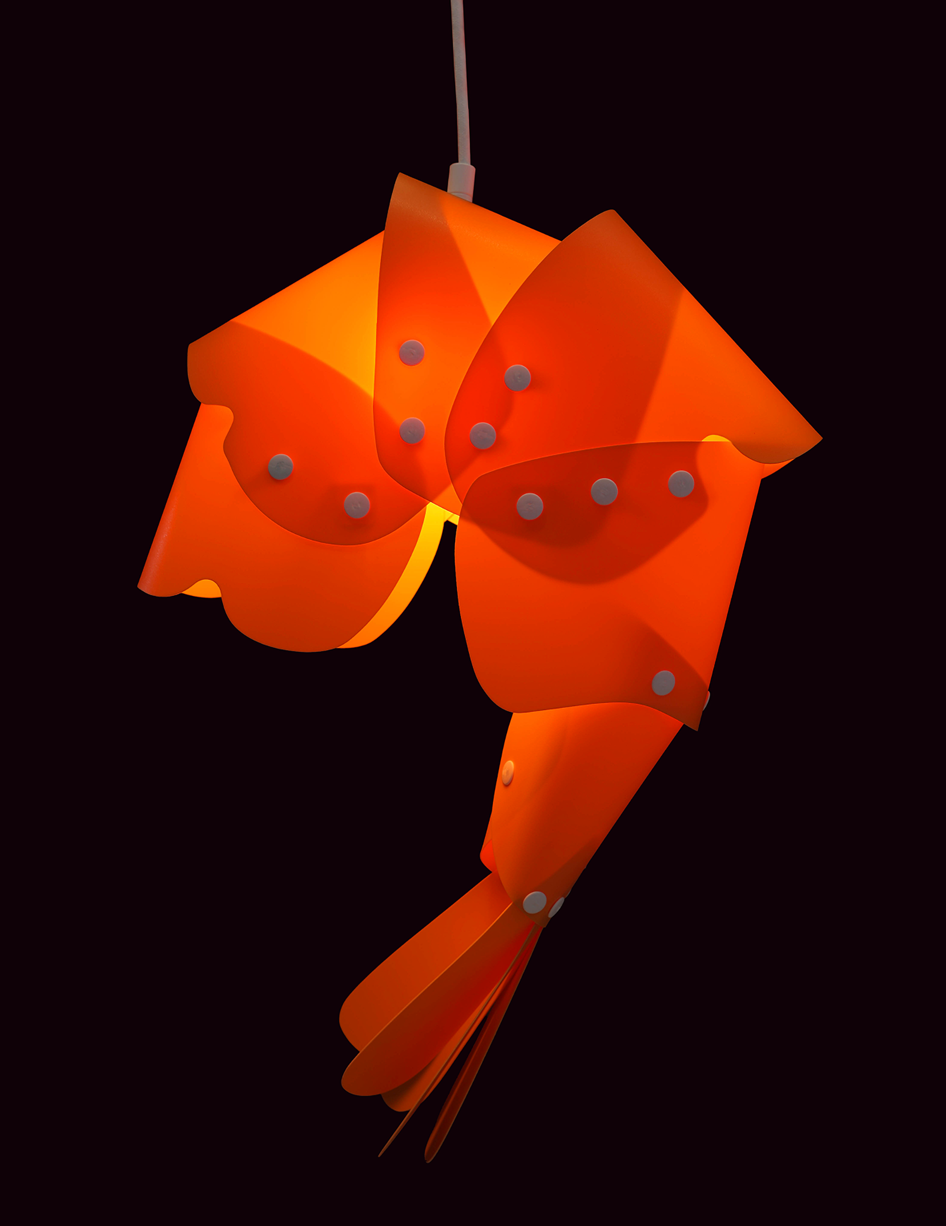 cooked shrimp lamp by odject studio amsterdam