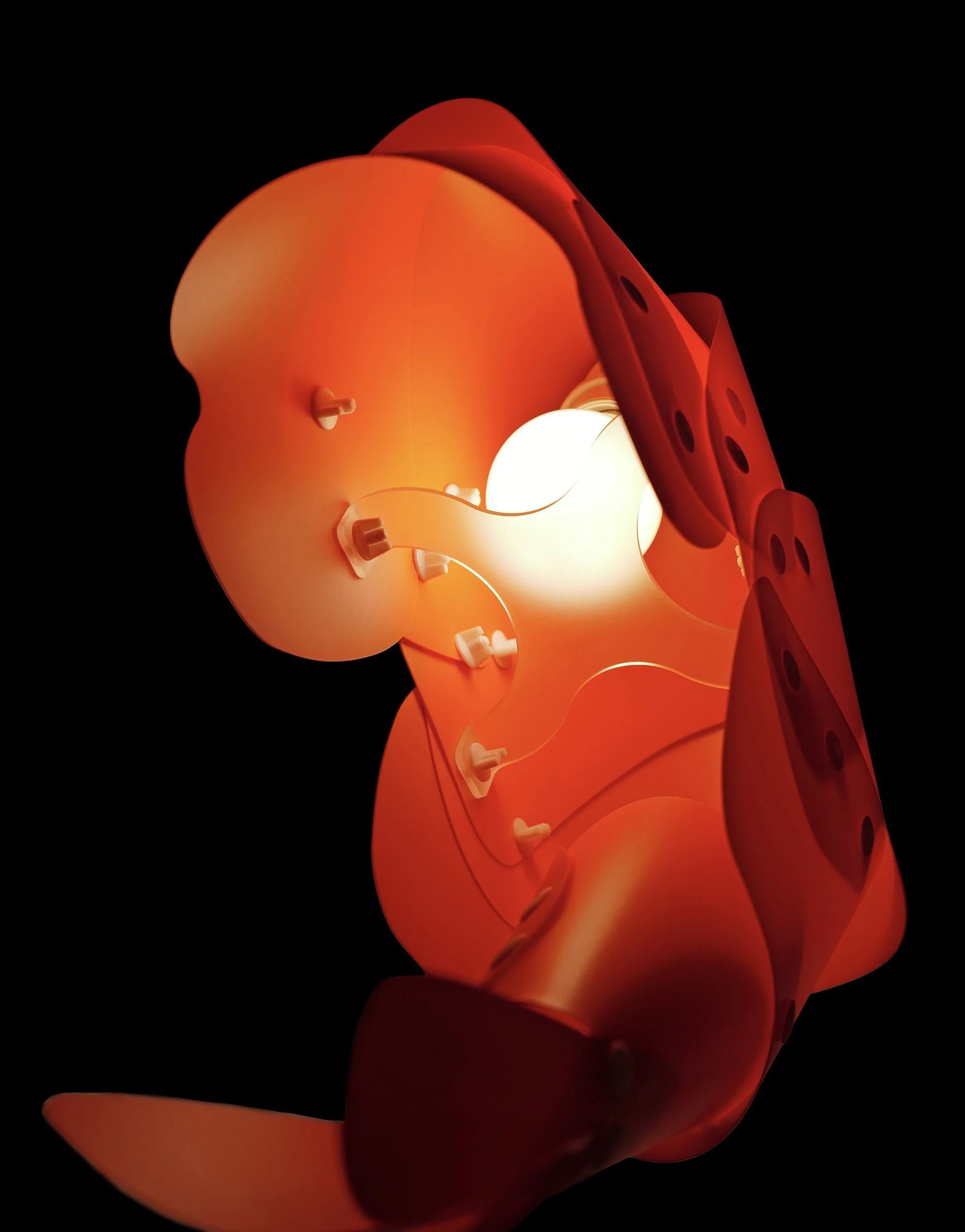 cooked shrimp lamp by odject studio amsterdam
