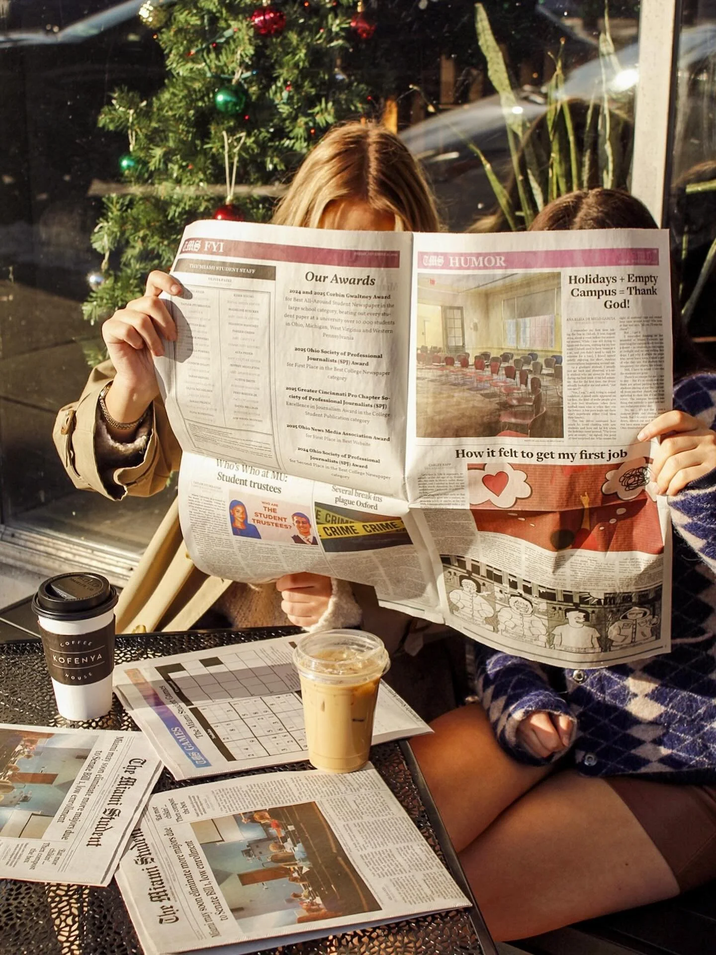 Catching up on our morning news 📰 ☕️ 

Photographer &mdash; Delaney Juenger
Stylist &mdash; Paulina Adams &amp; Bridget Sullivan
Models &mdash; Gracie Masi &amp; Sophia Neely

#UPMagazine