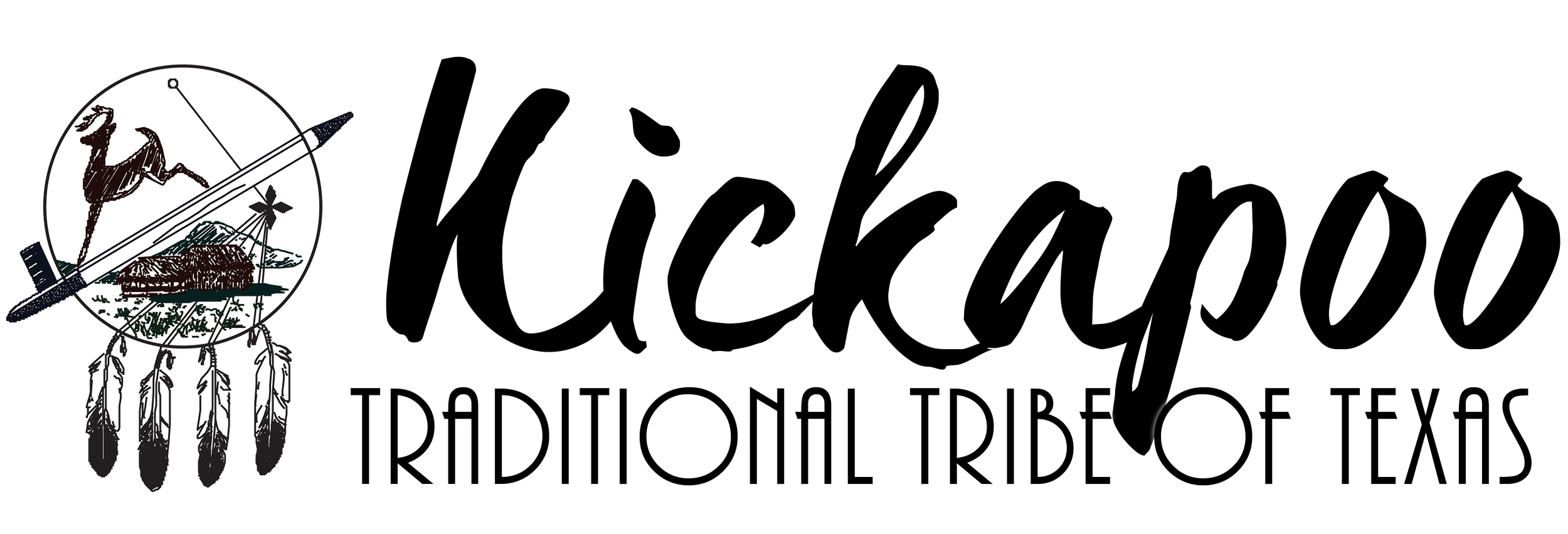 Logo of the Tribal Ride of Texas featuring a stylized feather with a dreamcatcher and a scene of a cowboy on a horse at sunset with text "Tribal Ride of Texas".