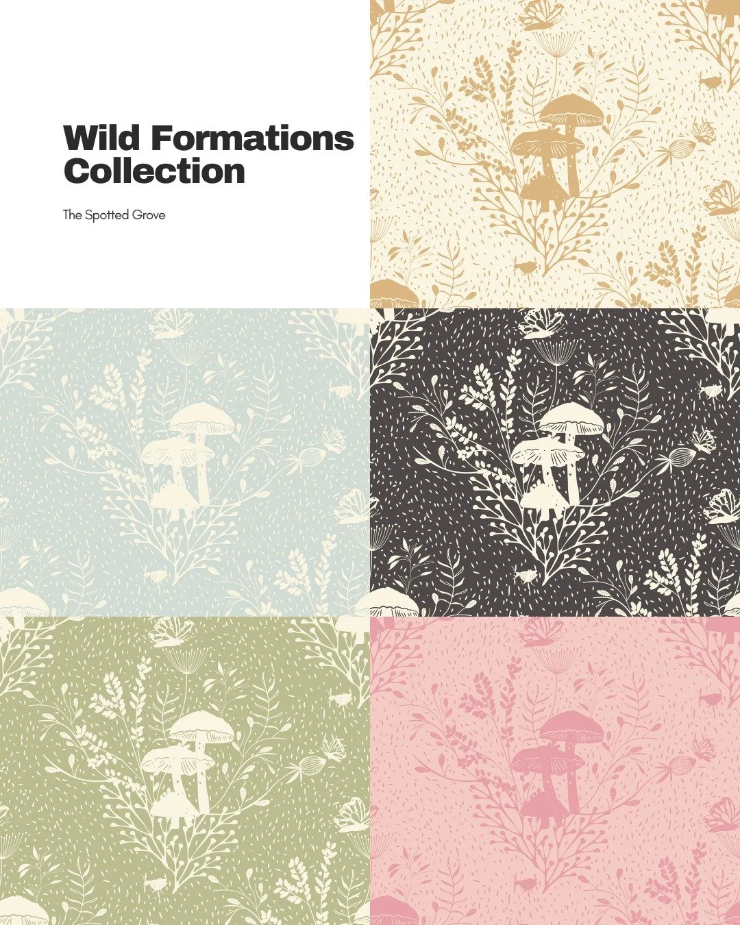 Remember earlier this week, you saw a glimpse of my latest pattern? Wild Formations celebrates the quiet beauty of the forest floor.

Available in five colourways to suit every mood:
Pink &ndash; soft and romantic
Blue &ndash; calm and coastal
Green 