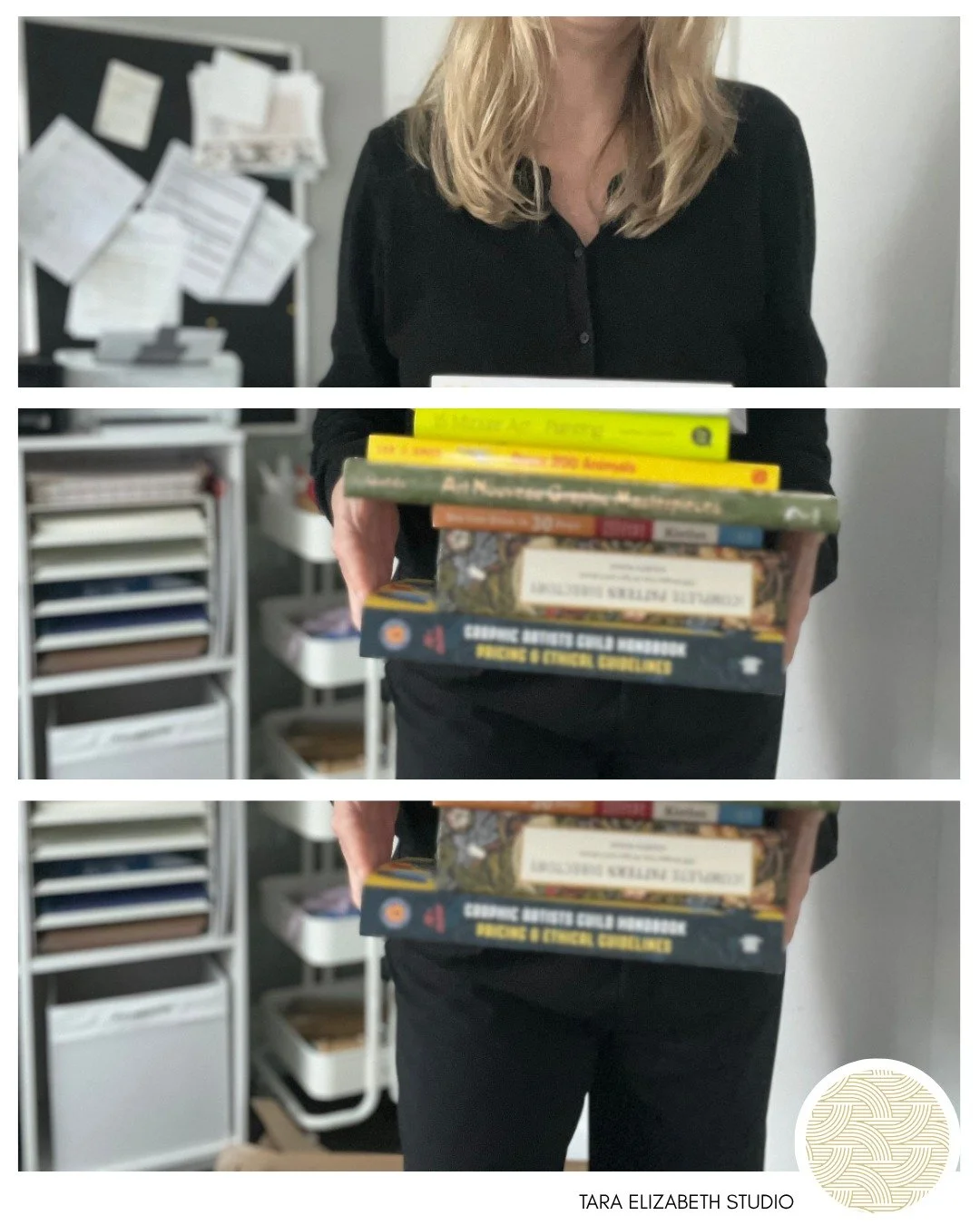Just me trying to carry my entire creative education in one armload of books! 

From colour theory to the history of pattern, I&rsquo;m diving deep into everything that inspires surface design. There&rsquo;s something magical about holding real books