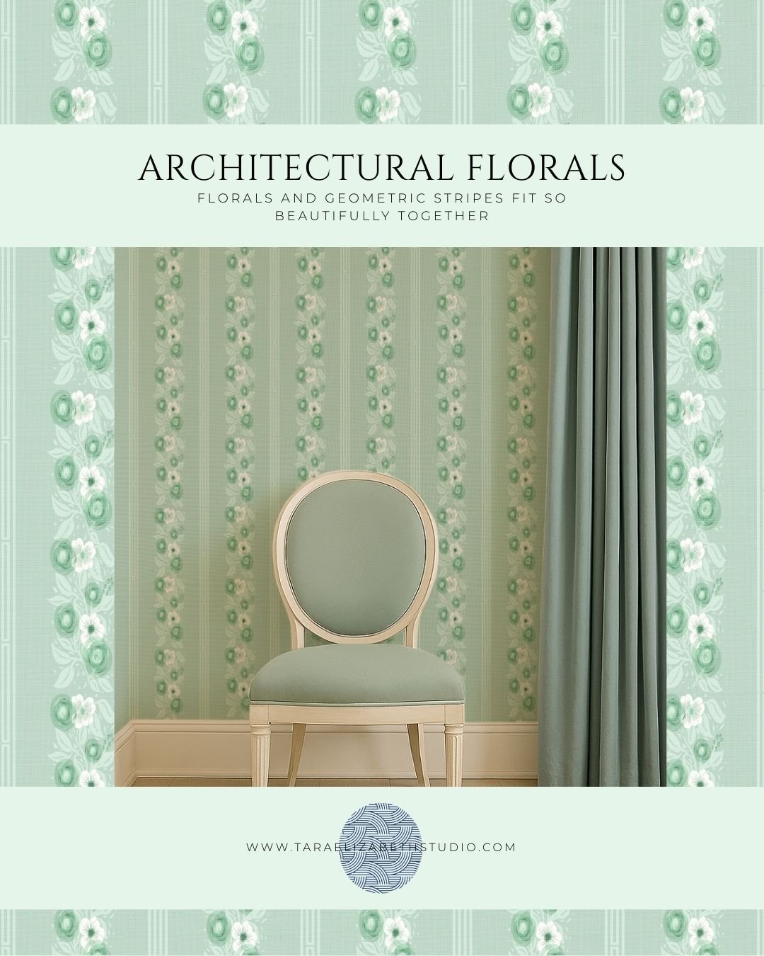 This wallpaper design is all about contrast&mdash;
soft, linear florals woven through clean architectural lines.

Graphic but also organic, bold but calming&mdash;perfect for interiors that want personality without chaos.

Think:
- statement walls
- 