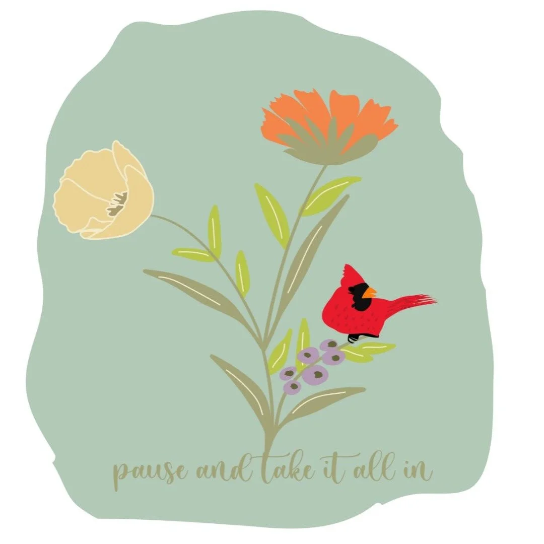These motifs are from my Habitat Collection, put together with a little message. 

"Pause and take it all in". I cannot tell you how important this message is for me right now.

I'm at the stage of life where one of my daughters is leaving 