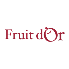 Logo avec le texte 'Fruit d'Or' et une illustration d'un cercle représentant un fruit
