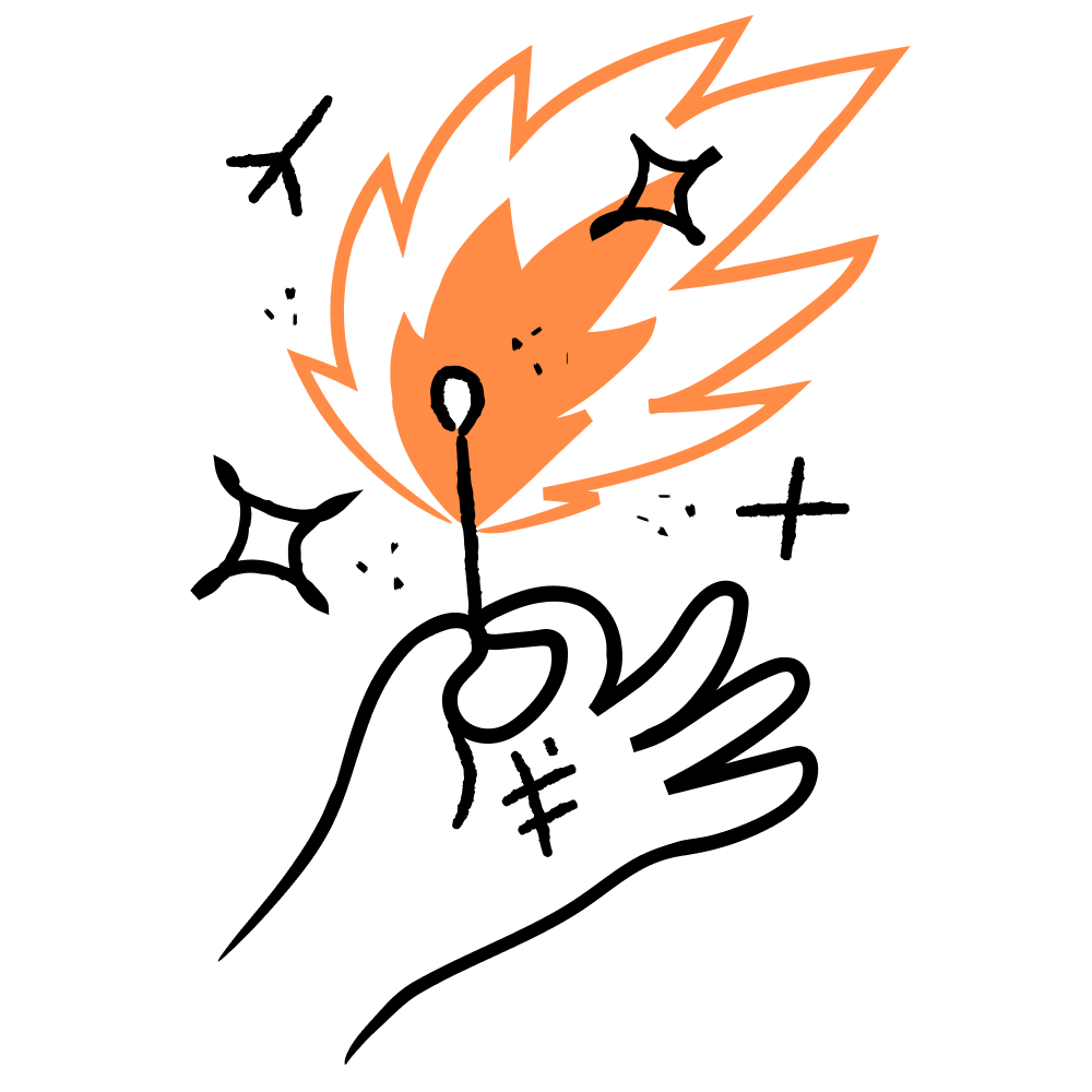 Logo de Pikachu en style de dessin animé avec des éclairs et une cigarette dans la bouche.