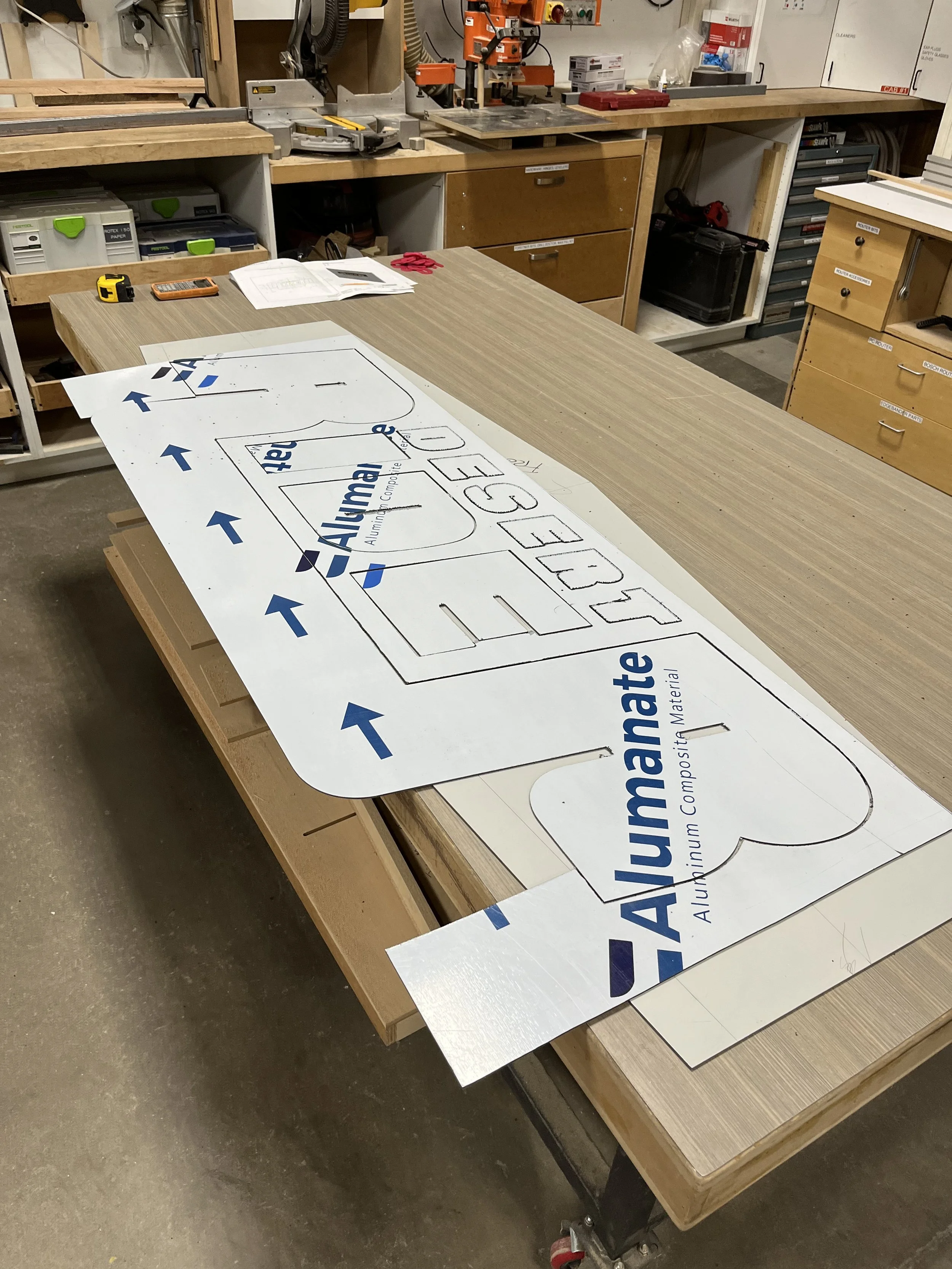 Custom CNC Sign In Progress - By National CNC Services