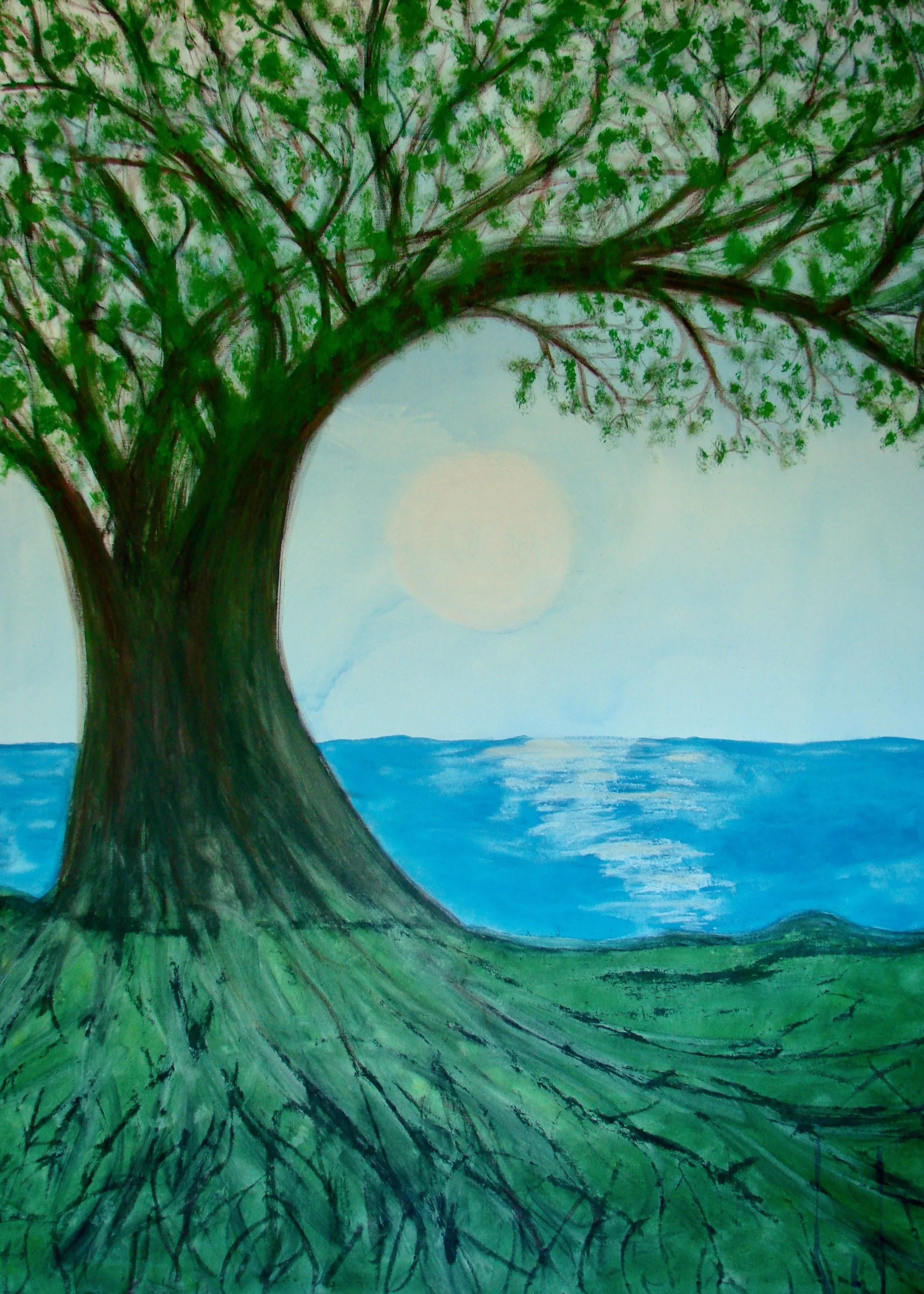 Faster than Light – watercolors and oil sticks, 48" x 60"