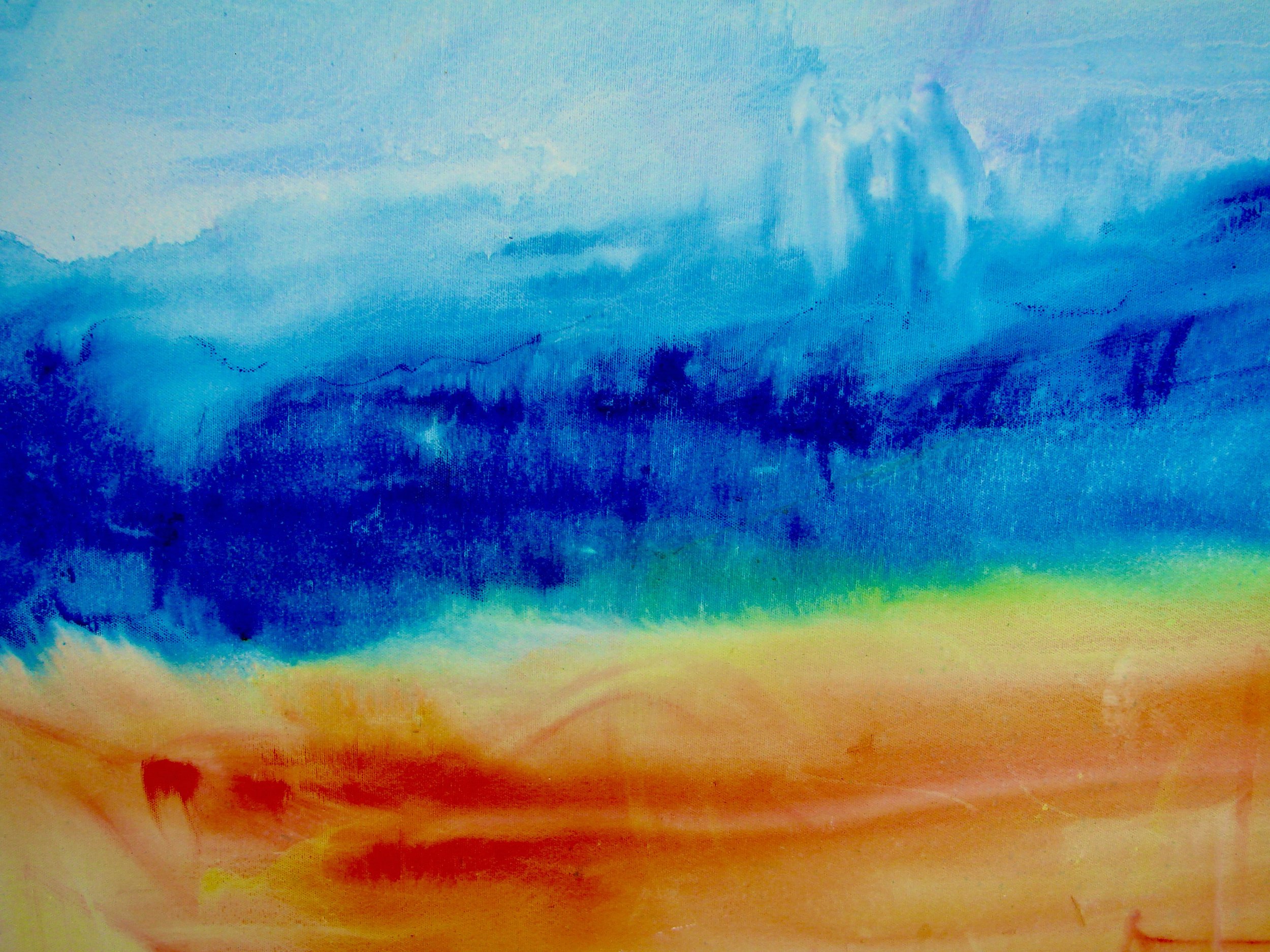 Roiling Sea – watercolors, 36" x 30”