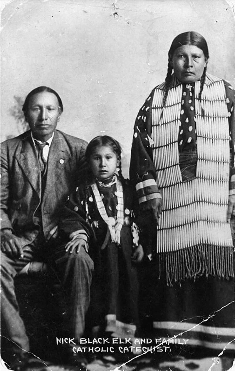 Black Elk with Second Wife Anna Brings White
and Daughter Lucy. Source: Digital Denver Library
