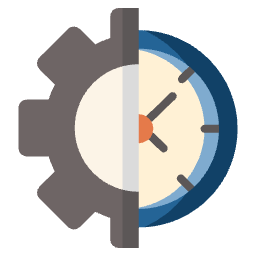 Half gear and half clock showing a combination of machinery and time