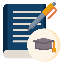 Document with a pen and a graduation cap icon