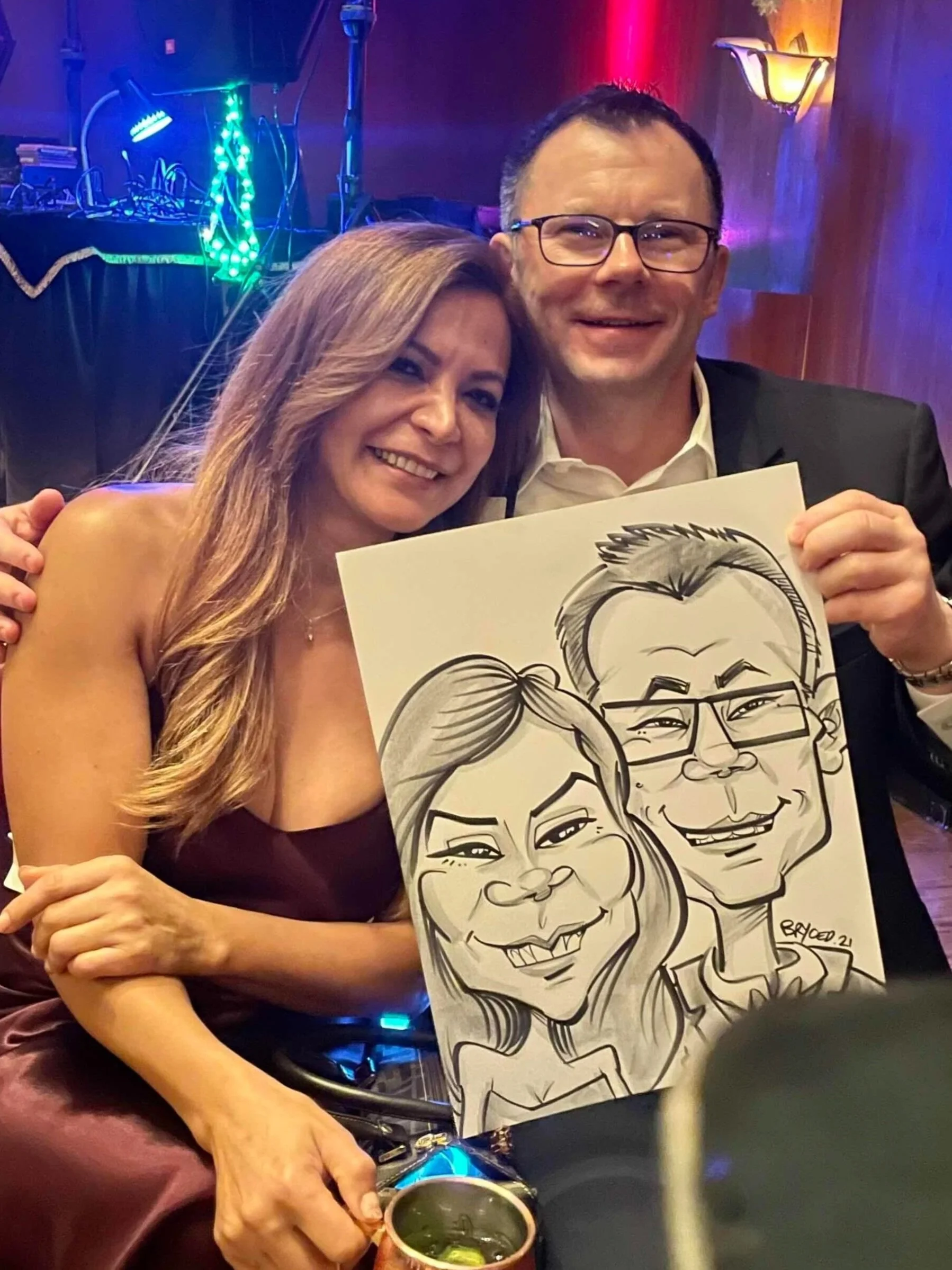 caricature couple company party business event Minneapolis MN