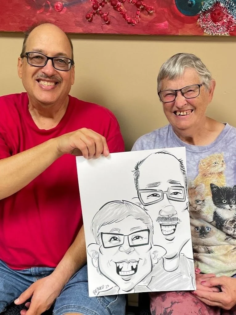 caricature drawing senior living retirement home entertainment Minnesota MN