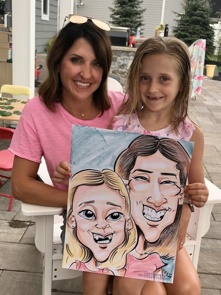 mom daughter color caricature birthday party twin cities Minnesota