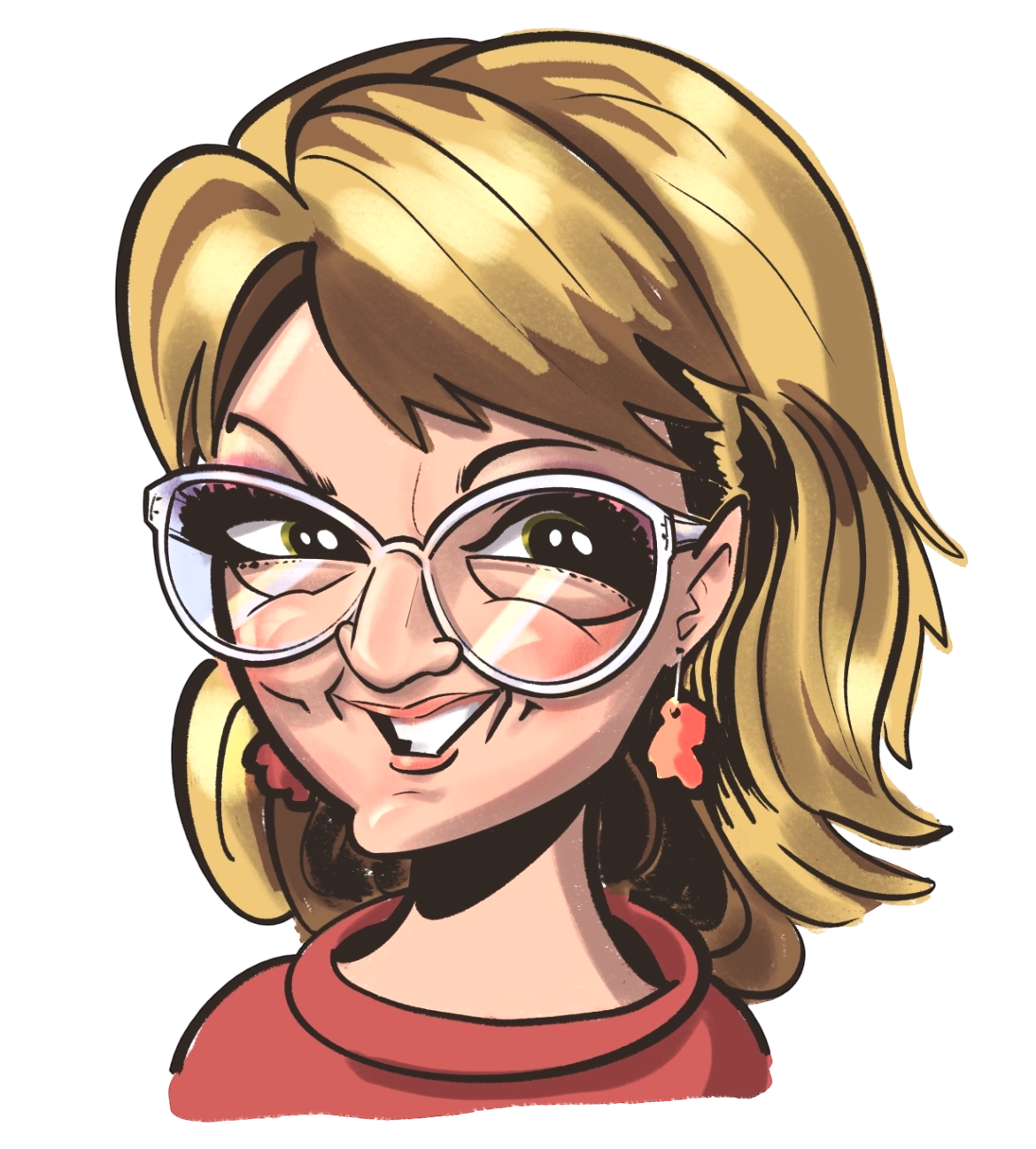 Heather self-caricature caricature artist for hire DRAWING SMILES Caricatures Minneapolis MN
