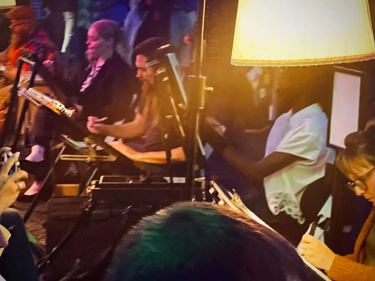 Five DRAWING SMILES Caricature Artists Minneapolis party entertainment action shot drawing caricatures at MN event