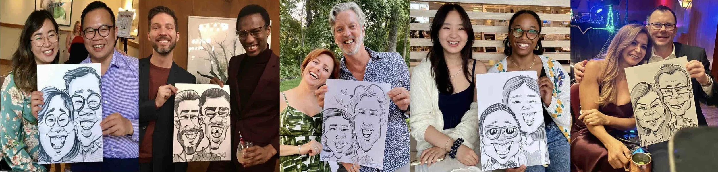 DRAWING SMILES Caricatures hire local Minneapolis caricature artists MN party entertainment banner