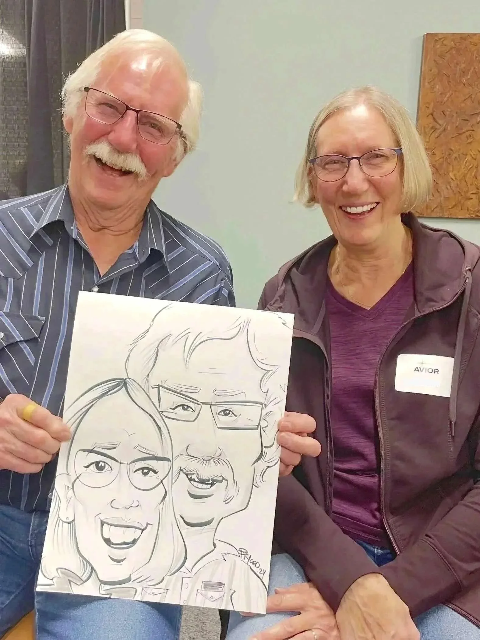 Caricature drawing Minneapolis financial planner client appreciation caricature Twin Cities metro minnesota