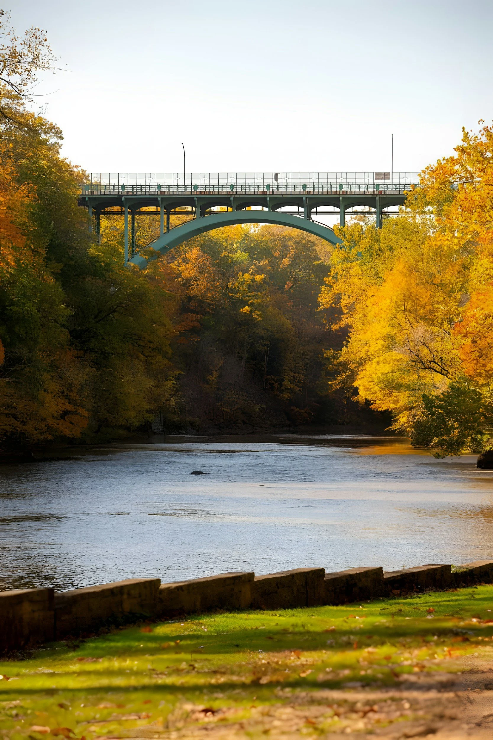 Autumn walking path along the Zumbro River near Kutzky Park, Rochester MN