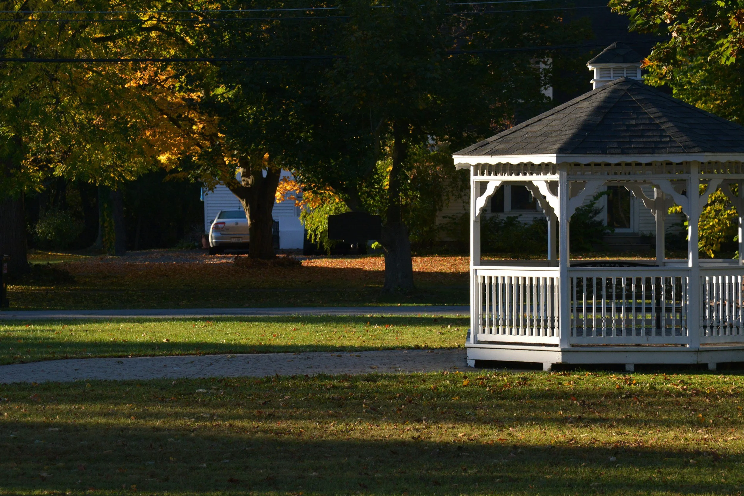Small-town park with gazebo in Byron, MN