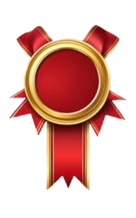 Red circular icon with two hands shaking inside.