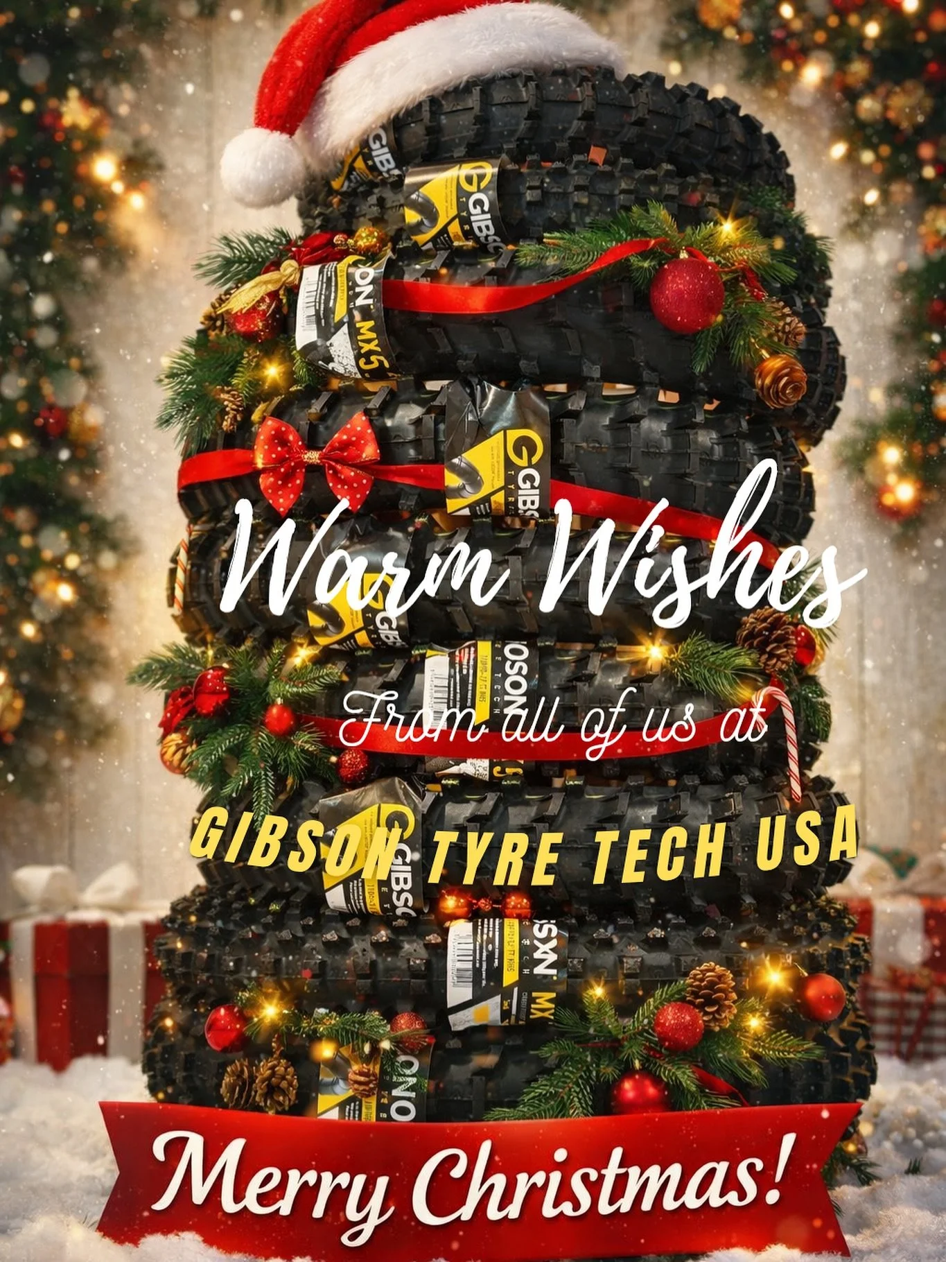 Merry Christmas from all of us here at Gibson Tyre Tech USA. 
We thank each and every one of you for your impact on the brand so far! 
#gibsontiretechusa #motorcycle #moto #motocross #supercross #offroad #dirtbike #tires #thankyou #impact #2025 #bran