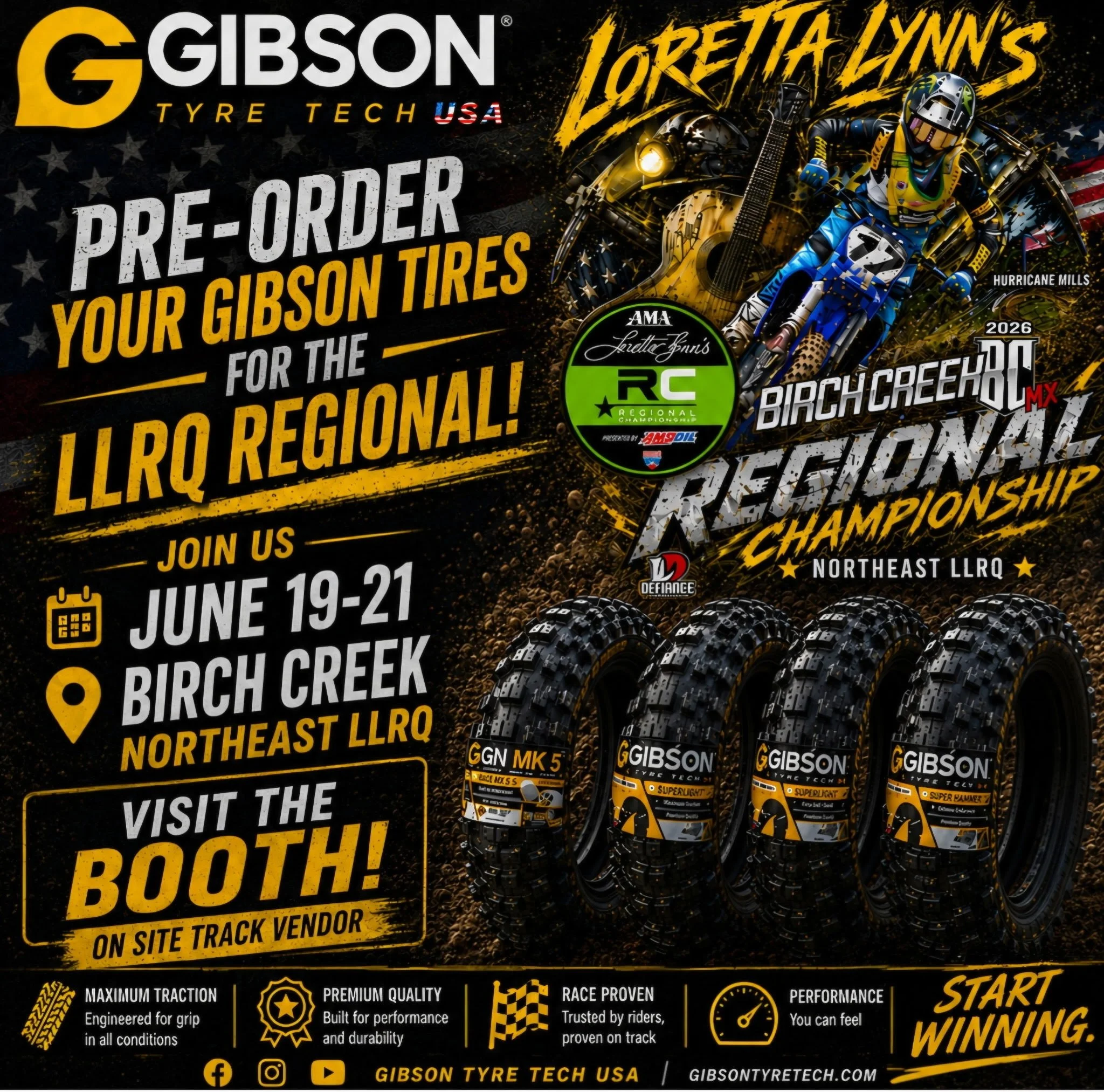 Headed to @birchcreekmx for the @lorettalynnmx regional!? 
We will be onsite with the traction you need to #startwinning